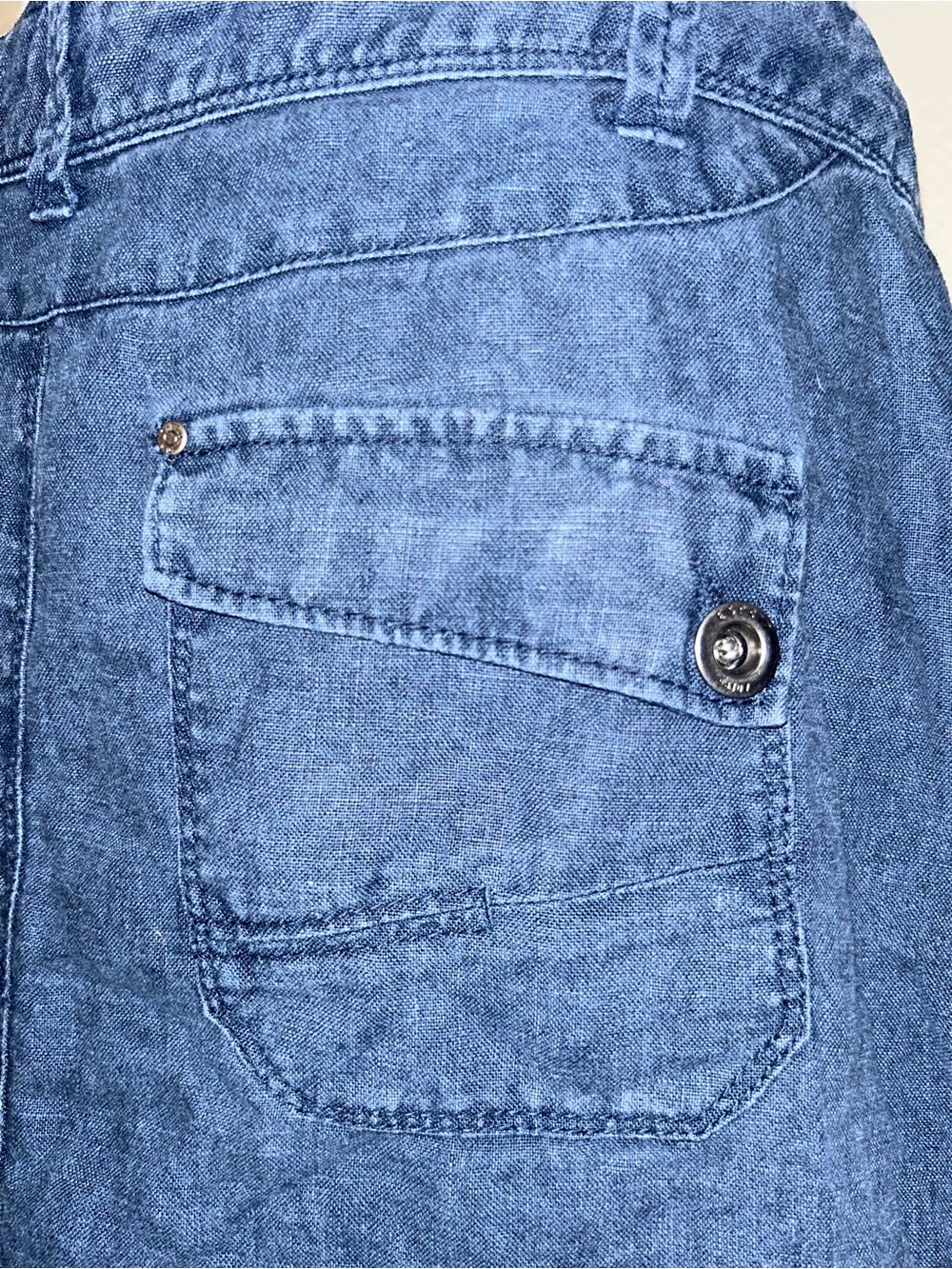 100% Linen Made in Germany Women's Dark Blue Midi A-Line Skirt - Picture 7 of 9